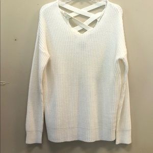Cream beaded back sweater.
